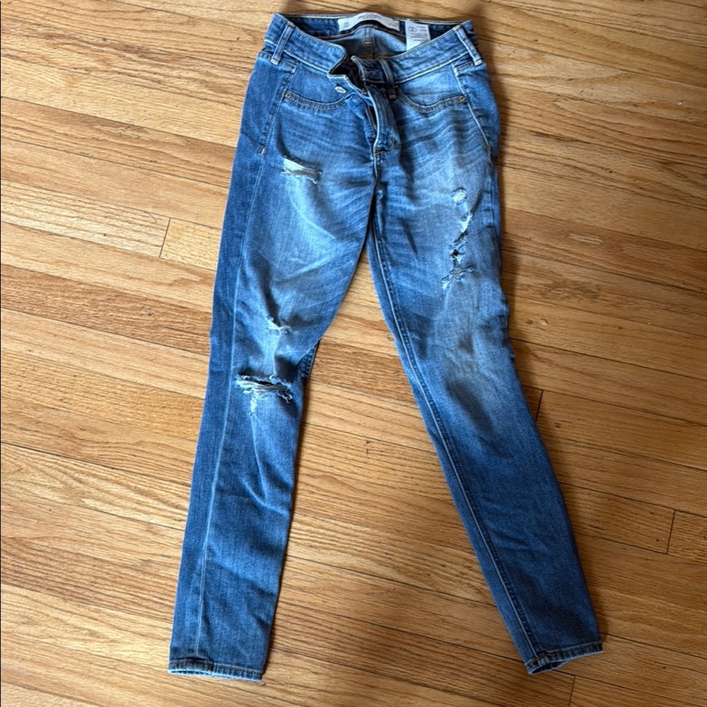 Distressed Blue Jeans